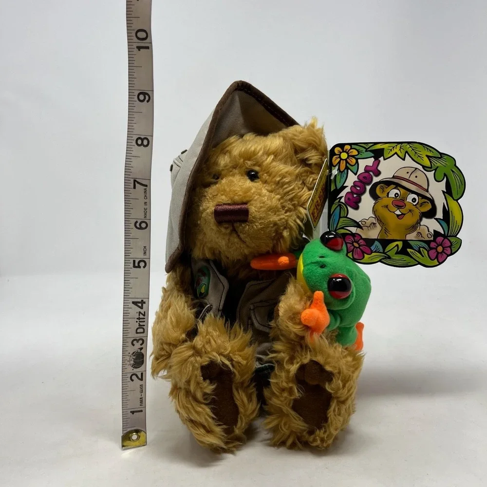 Vtg‎ Y2K Deadstock Rain Forest Rudy Teddy Bear Ranger Plush Stuffed Animal NWT